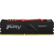 Kingston FURY Beast 8GB DDR4 SDRAM Memory Module - For Motherboard - 8 GB (1 x 8GB) - DDR4-3600/PC4-28800 DDR4 SDRAM - 3600 MHz Single-rank Memory - CL17 - 1.35 V - Non-ECC - Unbuffered - 288-pin - DIMM KF436C17BBA/8