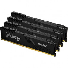 Kingston FURY Beast 128GB (4 x 32GB) DDR4 SDRAM Memory Kit - 128 GB (4 x 32GB) - DDR4-3600/PC4-28800 DDR4 SDRAM - 3600 MHz Dual-rank Memory - CL18 - 1.35 V - Non-ECC - Unbuffered - 288-pin - DIMM KF436C18BBK4/128