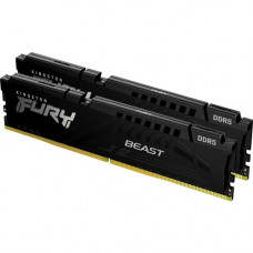 Kingston FURY Beast 16GB (2 x 8GB) DDR5 SDRAM Memory Kit - For Motherboard - 16 GB (2 x 8GB) - DDR5-4800/PC5-38400 DDR5 SDRAM - 4800 MHz Single-rank Memory - CL38 - 1.10 V - Unbuffered - 288-pin - DIMM KF548C38BBK2-16