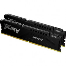 Kingston FURY Beast 32GB (2 x 16GB) DDR5 SDRAM Memory Kit - For Motherboard, Desktop PC - 32 GB (2 x 16GB) - DDR5-5600/PC5-44800 DDR5 SDRAM - 5600 MHz Single-rank Memory - CL40 - 1.25 V - On-die ECC - 288-pin - DIMM - Lifetime Warranty KF556C40BBK2-32