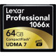 Lexar Professional 64 GB CompactFlash - 160 MB/s Read - 155 MB/s Write - 1 Card - 1066x Memory Speed LCF64GCRBNA1066
