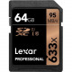 Lexar Professional 64 GB SDXC - Class 10/UHS-I (U1) - 95 MB/s Read - 20 MB/s Write - 633x Memory Speed LSD64GCB1NL633