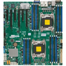Supermicro X10DRi-T Server Motherboard - Intel Chipset - Socket LGA 2011-v3 - Retail Pack - Extended ATX - 2 x Processor Support - 1 TB DDR4 SDRAM Maximum RAM - 2.13 GHz Memory Speed Supported - 16 x Memory Slots - Serial ATA/600 RAID Supported Controller