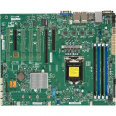 Supermicro X11SSi-LN4F Desktop Motherboard - Intel Chipset - Socket H4 LGA-1151 - Retail Pack - ATX - 1 x Processor Support - 64 GB DDR4 SDRAM Maximum RAM - 2.13 GHz, 1.87 GHz, 1.60 GHz Memory Speed Supported - DIMM, UDIMM - 4 x Memory Slots - Serial ATA/