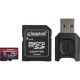 Kingston Canvas React Plus 256 GB Class 10/UHS-II (U3) microSDXC - 285 MB/s Read - 165 MB/s Write MLPMR2/256GB