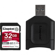 Kingston Canvas React Plus 32 GB Class 10/UHS-II (U3) SDHC - 300 MB/s Read - 260 MB/s Write MLPR2/32GB