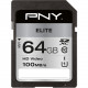 PNY Elite 64 GB Class 10/UHS-I (U1) SDXC - 100 MB/s Read - TAA Compliance P-SD64GU1100EL-GE