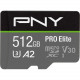 PNY PRO Elite 512 GB Class 10/UHS-I (U3) microSDXC - 100 MB/s Read - 90 MB/s Write P-SDUX512U3100PRO-GE