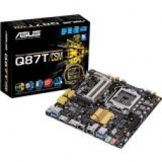 Asus Q87T/CSM Desktop Motherboard - Intel Chipset - Socket H3 LGA-1150 - 16 GB DDR3 SDRAM Maximum RAM - 2 x Memory Slots - Gigabit Ethernet - 4 x USB 3.0 Port - HDMI - 2 x RJ-45 - 4 x SATA Interfaces - RoHS, WEEE Compliance Q87T/CSM