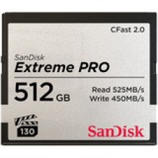 Sandisk Extreme Pro 512 GB CFast Card - 525 MB/s Read - 450 MB/s Write - 2933x Memory Speed SDCFSP-512G-A46D