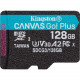 Kingston Canvas Go! Plus 128 GB Class 10/UHS-I (U3) microSDXC - 170 MB/s Read - 90 MB/s Write SDCG3/128GBSP