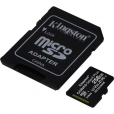 Kingston Canvas Select Plus 256 GB Class 10/UHS-I (U3) microSDXC - 1 Pack - 100 MB/s Read - 85 MB/s Write - Lifetime Warranty SDCS2/256GB