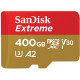 Sandisk Extreme 400 GB microSDXC - Class 10/UHS-I (U3) - 160 MB/s Read - 90 MB/s Write SDSQXA1-400G-AN6MA