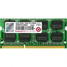 Transcend 2GB DDR3 SDRAM Memory Module - 2GB (1 x 2GB) - 1066MHz DDR3-1066/PC3-8500 - Non-ECC - DDR3 SDRAM - 204-pin SoDIMM - RoHS Compliance TS256MSK64V1U