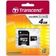Transcend TS4GUSDHC4 4 GB microSDHC - Class 4 - 1 Card - RoHS Compliance TS4GUSDHC4