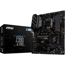 Micro-Star International  MSI Z390-A PRO Desktop Motherboard - Intel Chipset - Socket H4 LGA-1151 - ATX - 1 x Processor Support - 64 GB DDR4 SDRAM Maximum RAM - 4.40 GHz O.C., 4.30 GHz O.C., 4.27 GHz O.C., 4.20 GHz O.C., 4.13 GHz O.C., 4 GHz O.C., 3.87 GH