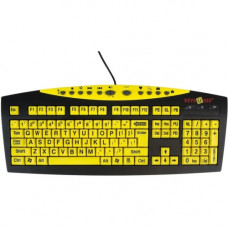 Ergoguys Ablenet Keys-U-See Large Print Wired Keyboard, Black Print on Yellow KeysS - Cable Connectivity - USB Interface - Black, Yellow 10090103