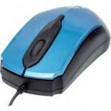 Manhattan Edge Optical USB Mouse - Optical - Cable - Black, Blue - USB - 1000 dpi - Notebook - Scroll Wheel - 3 Button(s) - Symmetrical 177801