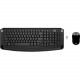 HP Wireless Keyboard And Mouse 300 - USB Wireless 2.40 GHz Keyboard - Black - USB Wireless Mouse - 1600 dpi - Black - Internet Key, Email, Search Hot Key(s) - Symmetrical - AAA 3ML04AA#ABL