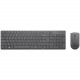 Lenovo Professional Ultraslim Wireless Combo Keyboard and Mouse- US English - USB Type A Wireless RF English (US) - USB Type A Wireless RF 3200 dpi - AAA - Compatible with PC, Windows 4X30T25785