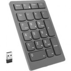 Lenovo Go Wireless Numeric Keypad - Wireless Connectivity - RF - 2.40 GHz Calculator, TAB, Equal, Esc Hot Key(s) - PC - Scissors Keyswitch - Storm Gray 4Y41C33791