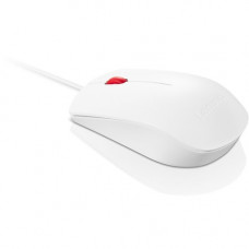 Lenovo Essential USB Mouse - White - Optical - Cable - White - USB Type A - 1600 dpi - Symmetrical 4Y50T44377