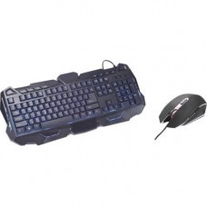 Inland Gaming Keyboard and Mouse Backlight Combo - USB Cable 104 Key - Black - USB Cable Optical - 2400 dpi - 6 Button - Scroll Wheel - QWERTY - Black - Multimedia Hot Key(s) 70112