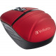 Verbatim Wireless Mini Travel Mouse, Commuter Series - Red - Wireless - Radio Frequency - 2.40 GHz - Red - 1000 dpi 70706