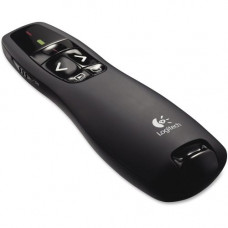 Logitech R400 Wireless Presenter - Laser - Wireless - Radio Frequency - 2.40 GHz - Black - 1 Pack - USB - RoHS, TAA, WEEE Compliance 910-001354