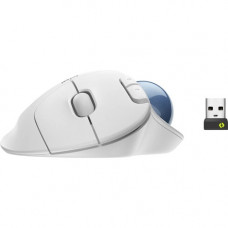 Logitech ERGO M575 Wireless Trackball For Business - Optical - Wireless - Bluetooth - Off White - USB - Trackball, Scroll Wheel 910-006437