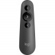 Logitech R500s Laser Presentation Remote - Laser - Wireless - Bluetooth - 2.40 GHz - Graphite, Black - USB - 3 Button(s) 910-006518