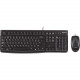 Logitech MK120 Corded Keyboard And Mouse Combo - USB Cable Black - USB Cable Mouse - Optical - 1000 dpi - 3 Button - Rugged - Scroll Wheel - Black - Symmetrical - Compatible with Windows, Linux 920-010020