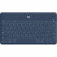 Logitech Keys-To-Go Keyboard - Wireless Connectivity - Bluetooth Home, Brightness, Multimedia, Search, Volume Control, Lock, Bluetooth Pair, Battery-check Button Hot Key(s) - iPad, iPhone, Apple TV, Tablet, Notebook - iOS - Scissors Keyswitch - Blue 920-0