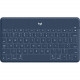 Logitech Keys-To-Go Keyboard - Wireless Connectivity - Bluetooth Home, Brightness, Multimedia, Search, Volume Control, Lock, Bluetooth Pair, Battery-check Button Hot Key(s) - iPad, iPhone, Apple TV, Tablet, Notebook - iOS - Scissors Keyswitch - Blue 920-0