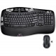 Logitech MK550 Wireless Wave Keyboard/Mouse Combo - USB Wireless RF 2.40 GHz Keyboard - 117 Key - USB Wireless RF Mouse - Laser - Scroll Wheel - Email, Internet Key Hot Key(s) - AA (PC) - 1 Pack 920002555