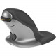 Posturite Penguin Ambidextrous Vertical Mouse - Laser - Wireless - Radio Frequency - Graphite, Silver - USB 2.0 - 1200 dpi - Scroll Wheel - Symmetrical 9820102