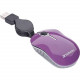 Verbatim Mini Travel Optical Mouse, Commuter Series - Purple - Optical - Cable - Purple - USB 2.0 - Notebook, Computer - Scroll Wheel 98617