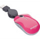 Verbatim Mini Travel Optical Mouse, Commuter Series - Pink - Optical - Cable - Pink - USB 2.0 - Notebook, Computer - Scroll Wheel 98618