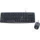Verbatim Slimline Corded USB Keyboard and Mouse-Black - USB 2.0 Cable Black - USB 2.0 Cable Optical - Scroll Wheel - QWERTY - Black - Compatible with Computer 99202