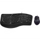Adesso TruForm 150CB Desktop Ergonomic Keyboard & Mouse Combo - USB Cable 105 Key - English (US) - USB Cable Optical - 2400 dpi - Scroll Wheel - QWERTY - Volume Down, Volume Up, Mute, Play/Pause, Previous Track, Next Track, Stop, Media Player, Home Ho