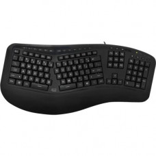 Adesso Tru-Form 150 - 3-Color Illuminated Ergonomic Keyboard - Cable Connectivity - USB Interface - 105 Key - English (US) - Membrane Keyswitch - Black AKB-150EB