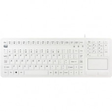 Adesso SlimTouch 270 - Antimicrobial Waterproof Touchpad Keyboard (White) - Cable Connectivity - USB Interface - 104 Key - English (US) - TouchPad - Membrane Keyswitch - White AKB-270UW