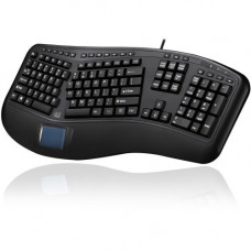 Adesso Tru-Form 450 - Ergonomic Touchpad Keyboard - Cable Connectivity - USB Interface - 105 Key - English (US) - TouchPad - Windows - Membrane Keyswitch - Black AKB-450UB