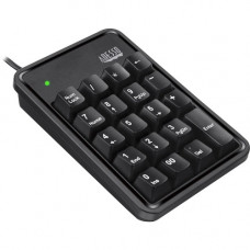 Adesso AKB-600HB - 19-Key Mechanical Keypad with 3-Port USB Hub - Cable Connectivity - USB Interface - 19 Key - Windows - Mechanical Keyswitch - Black AKB-600HB