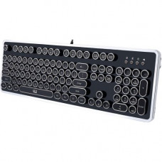 Adesso AKB-636UB Desktop Mechanical Typewriter Keyboard - Cable Connectivity - USB Interface - 104 Key - Compatible with Desktop Computer (Windows) - QWERTY Keys Layout - Mechanical AKB-636UB