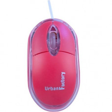 Urban Factory Krystal Mouse - Optical - Cable - Red - USB 2.0 - 800 dpi - Scroll Wheel - 3 Button(s) BDM05UF