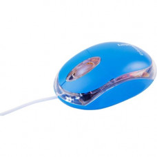 Urban Factory Krystal Mouse - Optical - Cable - Light Blue - USB 2.0 - 800 dpi - Scroll Wheel - 3 Button(s) BDM09UF