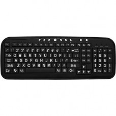 Ergoguys DataCal Ezsee Low Vision Keyboard Large White Print Black Keys - Cable Connectivity - USB Interface - English - Multimedia Hot Key(s) - RoHS Compliance CD-1039
