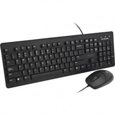 V7 Washable Antimicrobial Keyboard & Mouse Combo - USB Cable English (US) - Black - USB Cable Mouse - Optical - Black - Compatible with Windows CKU700US