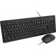 V7 Washable Antimicrobial Keyboard & Mouse Combo - USB Cable English (US) - Black - USB Cable Mouse - Optical - Black - Compatible with Windows CKU700US